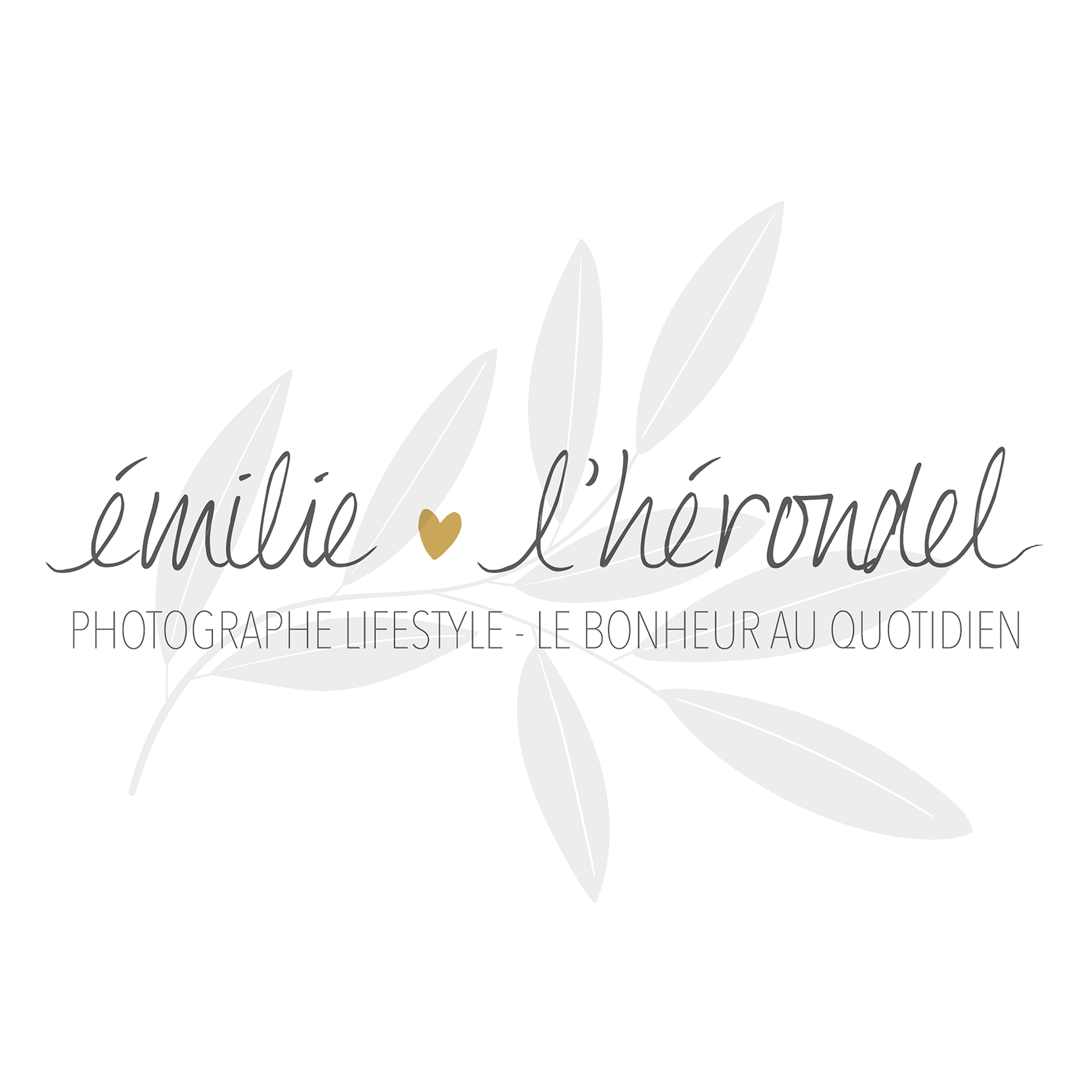 Logo Emilie L'Hérondel Photographe Lifestyle Du bonheur au quotidien